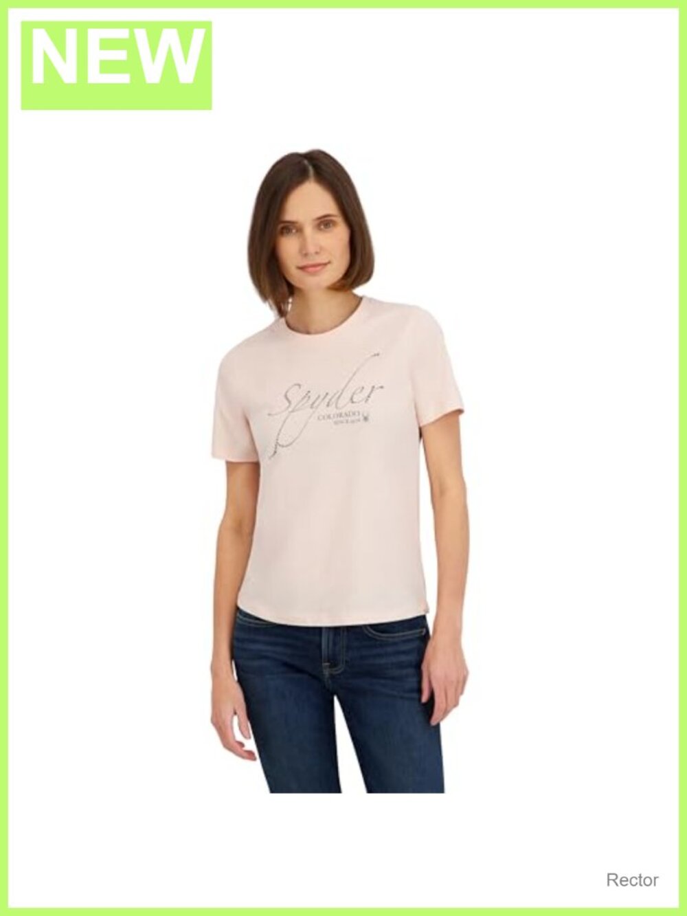 Spyder Sparkle Logo Graphic Short Sleeve Tee Crew Neck T-Shirt